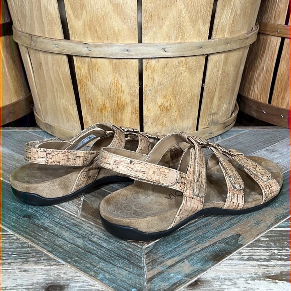 Vionic Amber Gold Cork Adjustable Strap Orthotic … - image 5